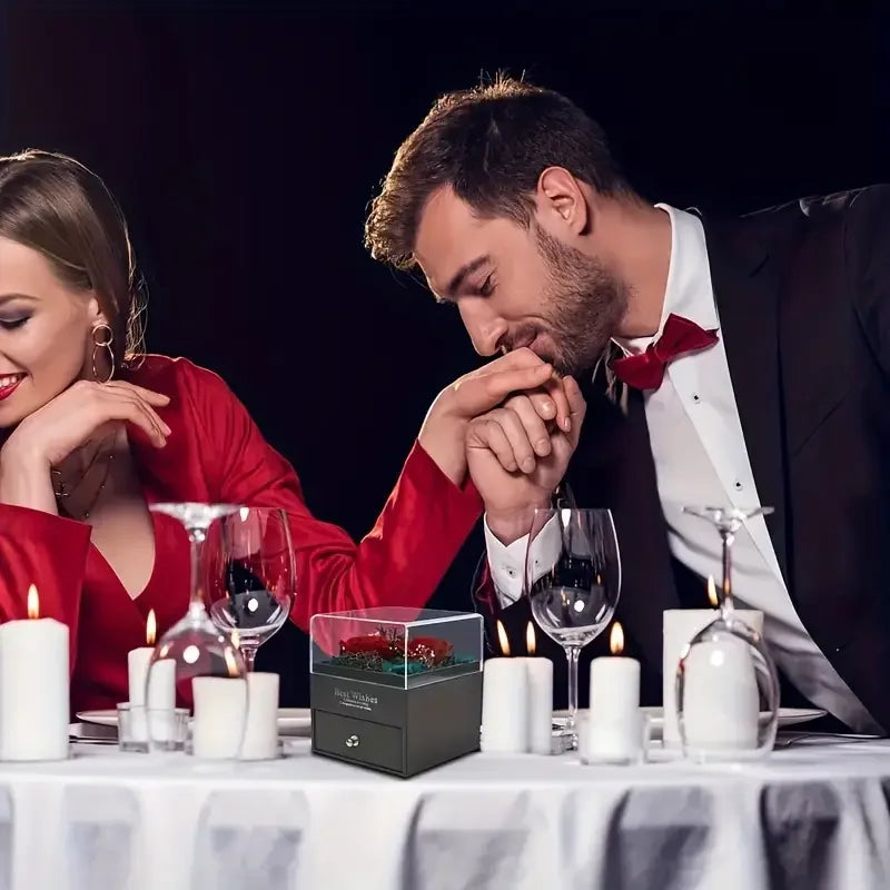 Valentine’s Day Ocean Heart Love Necklace with Eternal Rose Gift Box 3